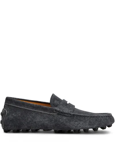 TOD'S BLUE SUEDE LOAFERS