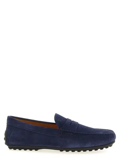 TOD'S BLUE SUEDE LOAFERS