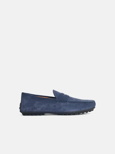 Tod's Blue Suede Loafers