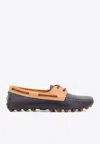 Tod's Gommino Bubble Leather Lace Up Boat Shoe In Multi