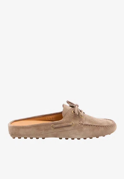 Tod's Boat Slider Sandals In Brown