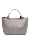 Tod's Spacious Leather And Suede Tote Bag With Magnetic Closure In White