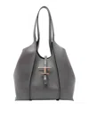Tod's Structured Double Handle Shopping Bag In Gray