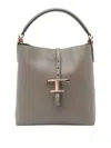 Tod's Logo Bucket Bag In Gray