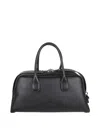 Tod's Structured Black Leather Shoulder Bag With Polished Finish In Black