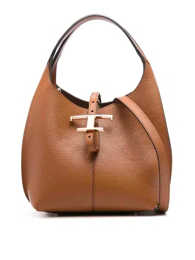 Tod's Shoulder Bag T Timeless Mini Leather In Brown