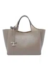 Tod's Dark Grey Leather Top Handle Bag In Gray