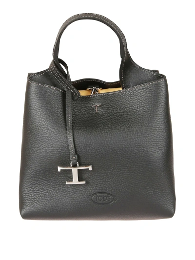 Tod's Leather Tote In Black