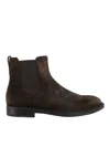 Tod's Round Toe Suede Chelsea Boots With Elastic Side Panels In Brown