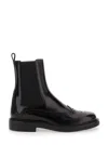 Tod's Black Leather Ankle Boots In Black