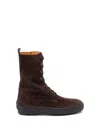 Tod's Winter Driver Sole High Lace Up Boots Shoes In Brown