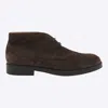 Tod's Suede Ankle Boot With Lace-up Closure And Rubber Sole In Brown