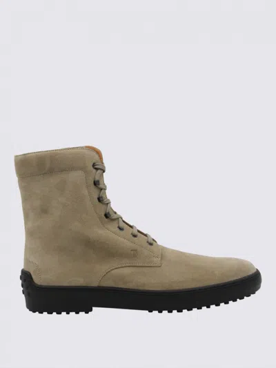 Tod's Suede Combat Boots In Brown