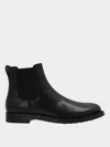 Tod's Leather Chelsea Boots In Schwarz
