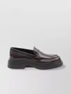 Tod's Logo Plaque Glossy Leather Loafers In Burgundy