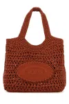 Tod's Borsa A Mano Piccola In Rafia Mattone Donna