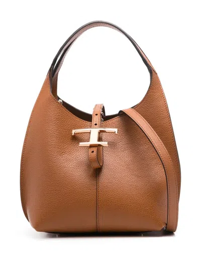 Tod's Borsa A Spalla T Timeless In Pelle Mini In Brown