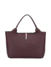 Tod's Medium Leather Shopping Bag With Gold-tone Hardware In Purple