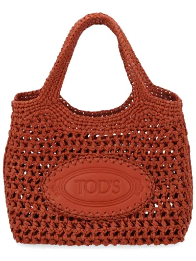 Tod's Viscose-blend Mini Shoulder Bag In Red