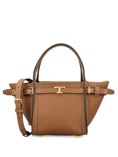 Tod's Borsa Shopping T Signature In Pelle Mini In Pink