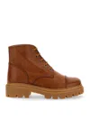 Tod's Lace-up Leather Ankle Boots In Brown