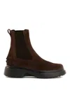 Tod's Chunky Sole Suede Finish Boots With Elastic Side Panels In Multi