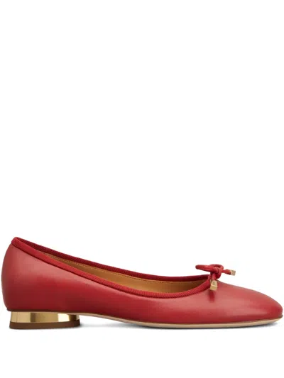 Tod's Bow-detail Ballet Flats In Red