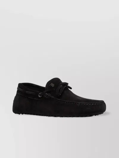 Tod's Suede Leather Loafer In Negro