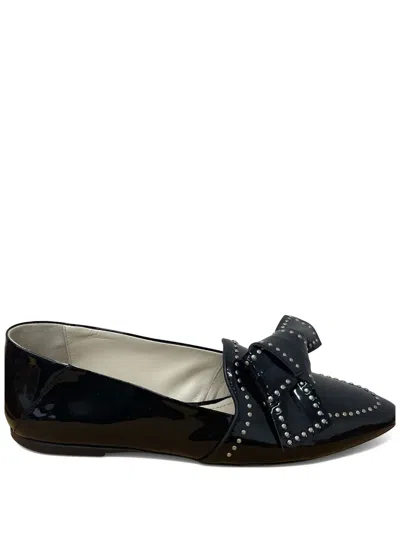 Tod's Bow Studded Loafers In Black