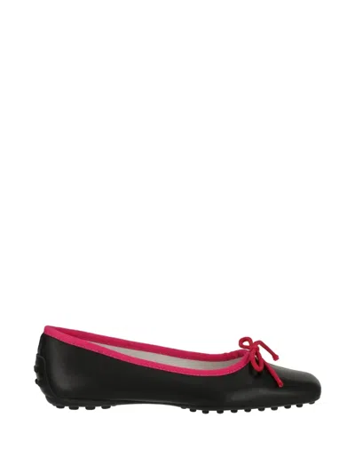 Tod's Kids' Bow-detail Gommino Ballet Flats In Black