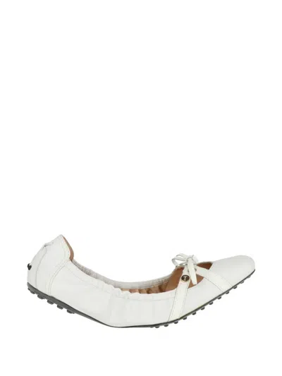 Tod's Bow-detail Leather Ballet Flats In Multi