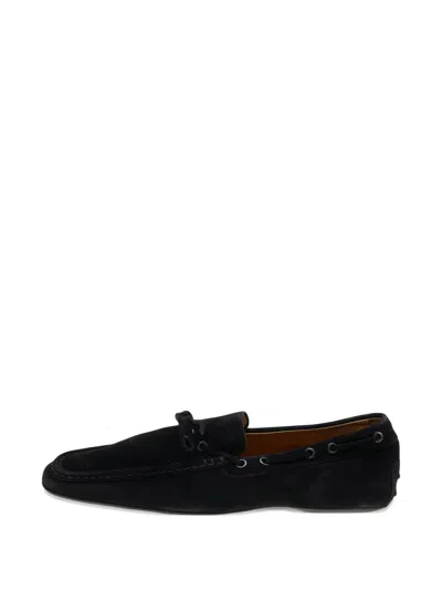 Pre-owned Tod's Bow-embellished Loafers In Black