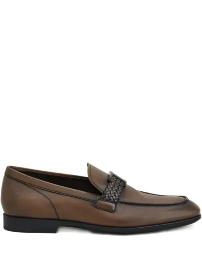 Tod's Braided-buckle T-logo Loafers