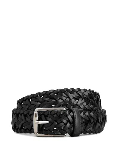 Tod's Braided Leather Belt In Black