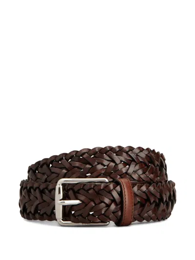 Tod's Braided-leather Belt In Brown