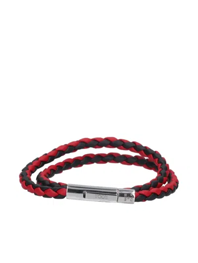 TOD'S BRAIDED LEATHER BRACELET