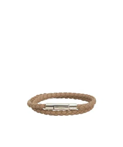 Tod's Braided Leather Bracelet In Yellow