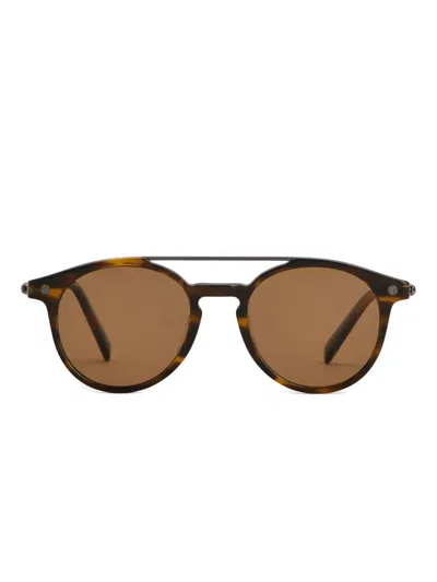 Tod's Braided Round-frame Sunglasses In Brown