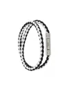 Tod's Men Mycolors 2-turn Leather Bracelet In Black