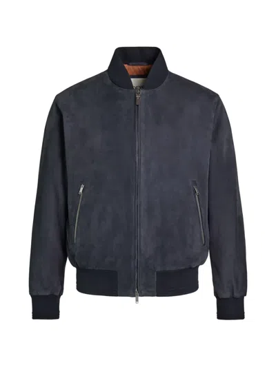 Tod's Brera Suede Zip-fastening Bomber Jacket In Blue