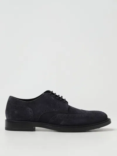 Tod's Derby Bucature Formale Gomma 62c Laced Shoe In Blue