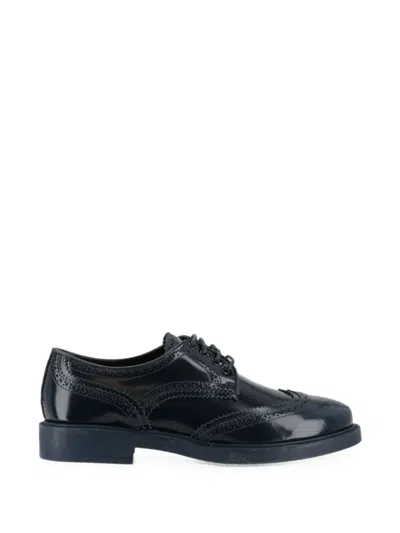 Tod's Brogue-detail Derby Shoes In Blue