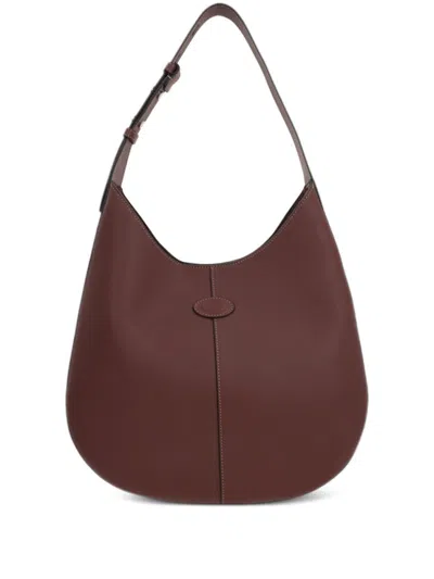 TOD'S BROWN BAG HOBO IN LEATHER SMALL