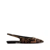 Tod's Slingback Ballerinas In Pony Effect Leather In Animal Print