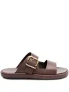 Tod's Brown Calf Leather Slippers In Brown
