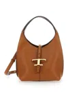 Tod's Brown Hand Bag With Timeless T Hook Detail In Brown