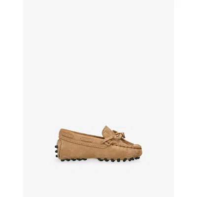 Tod's Brown Kids' Laccetto Gommini Suede Driving Shoes Eur 25 /7.5 Uk In Multi