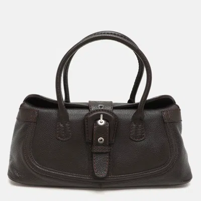 Pre-owned Tod's Brown Leather Buckle Satchel