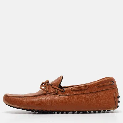 Pre-owned Tod's Brown Leather Driver Loafers Size 42