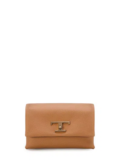 Tod's Brown Leather Flap Shoulder Bag For Women